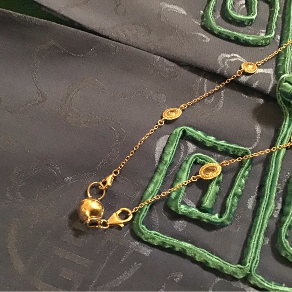 36” sterling silver necklace with cz stones bezel set - Picture 2 of 5